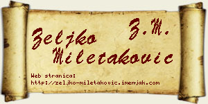 Željko Miletaković vizit kartica